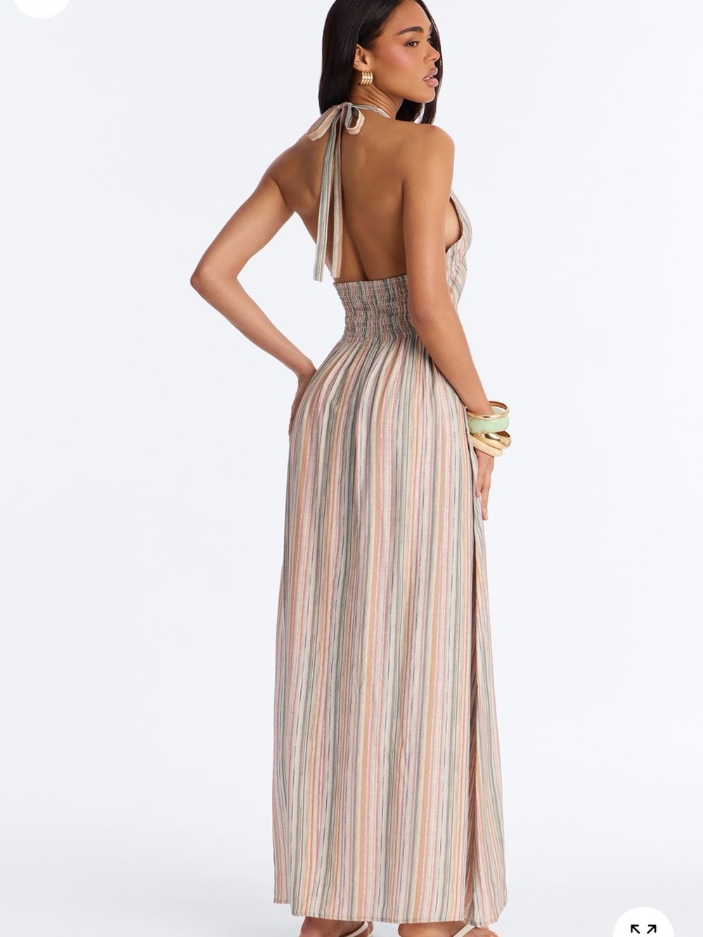 Striped Halter Maxi Dress